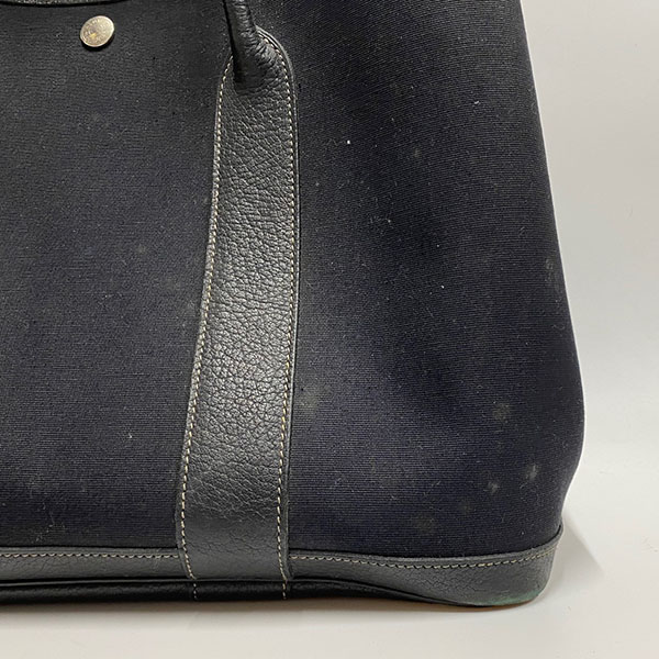 エルメス キャンバス生地のカビ取り・染め直し　ビフォーアフター