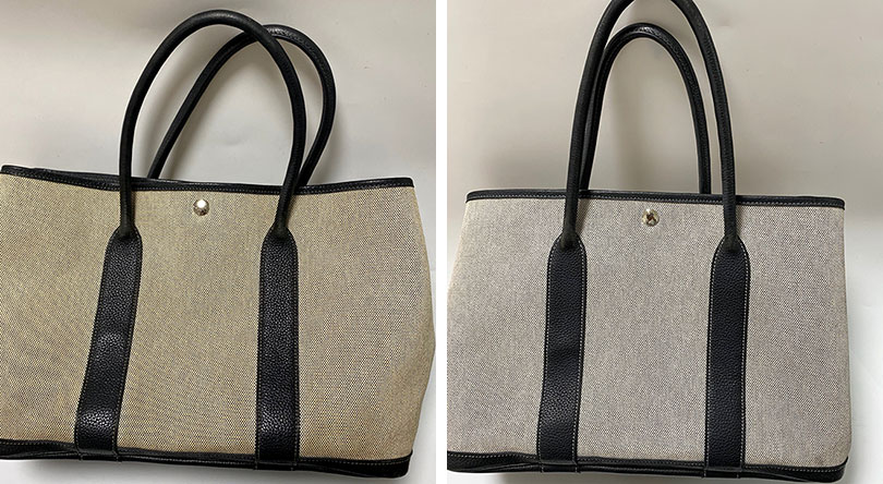 エルメス ガーデンパーティ クリーニング 黄ばみ落とし ビフォーアフター