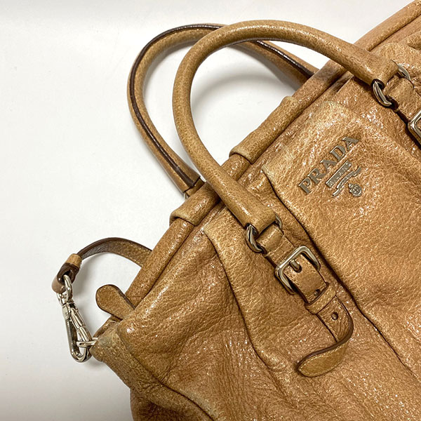 プラダ バッグ 染め直し サフィアーノ 角スレ 修理 リカラー