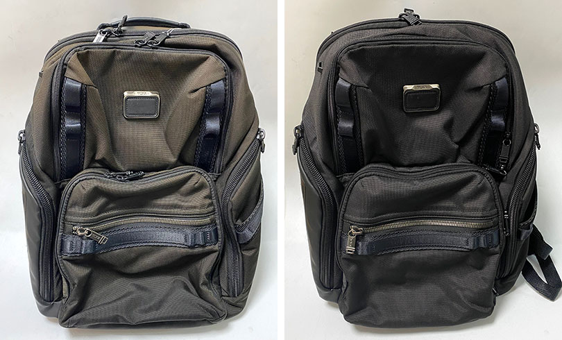 TUMI リュック クリーニング 色褪せ 染め直し ビフォーアフター