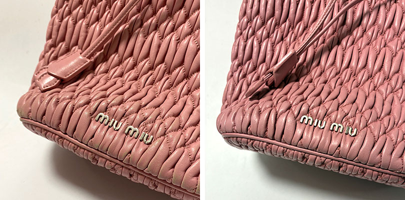 ミュウミュウ（MIUMIU）の財布・バッグ修理・クリーニング・染め直しの事例と料金表